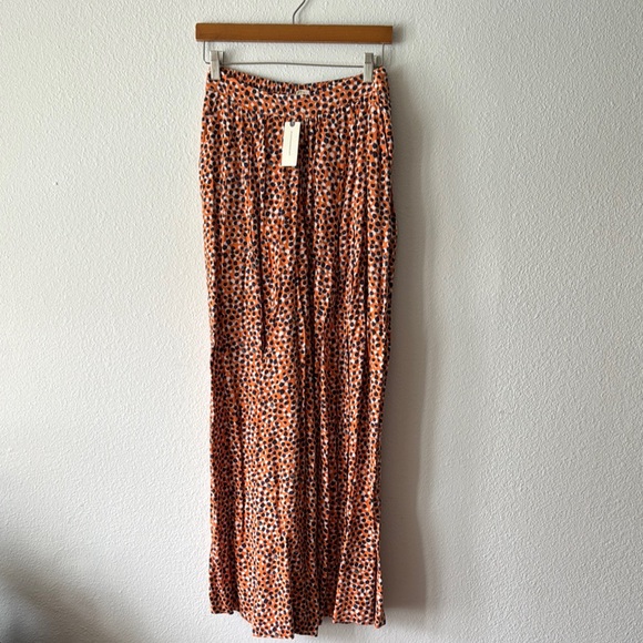 Maeve Pants - Maeve Gabriela Wide-Leg Pants  - Anthropologie - navy orange dots